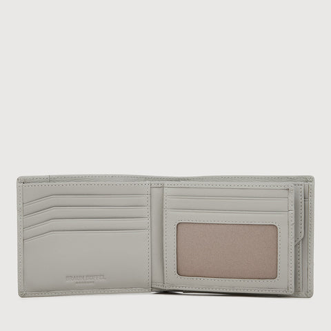 SLATE CENTRE FLAP WALLET WITH COIN COMPARTMENT