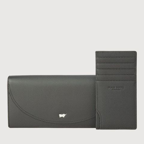 HINNA BIFOLD LONG WALLET WITH ZIP COMPARTMENT (BOX GUSSET)