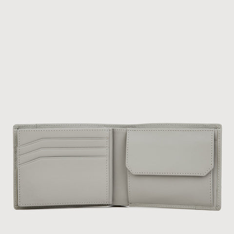 SLATE CENTRE FLAP WALLET WITH COIN COMPARTMENT