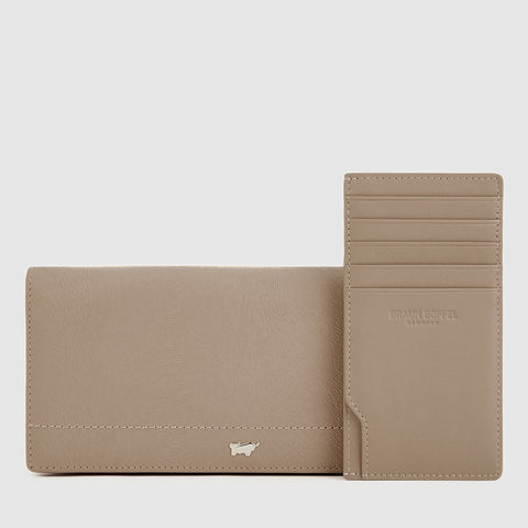 EYANA BIFOLD LONG WALLET WITH ZIP COMPARTMENT (BOX GUSSET)