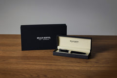 GWP DOC ROLLERBALL PEN WITH LEATHER CASE WITH ICONIC BUFFALO EMBLEM