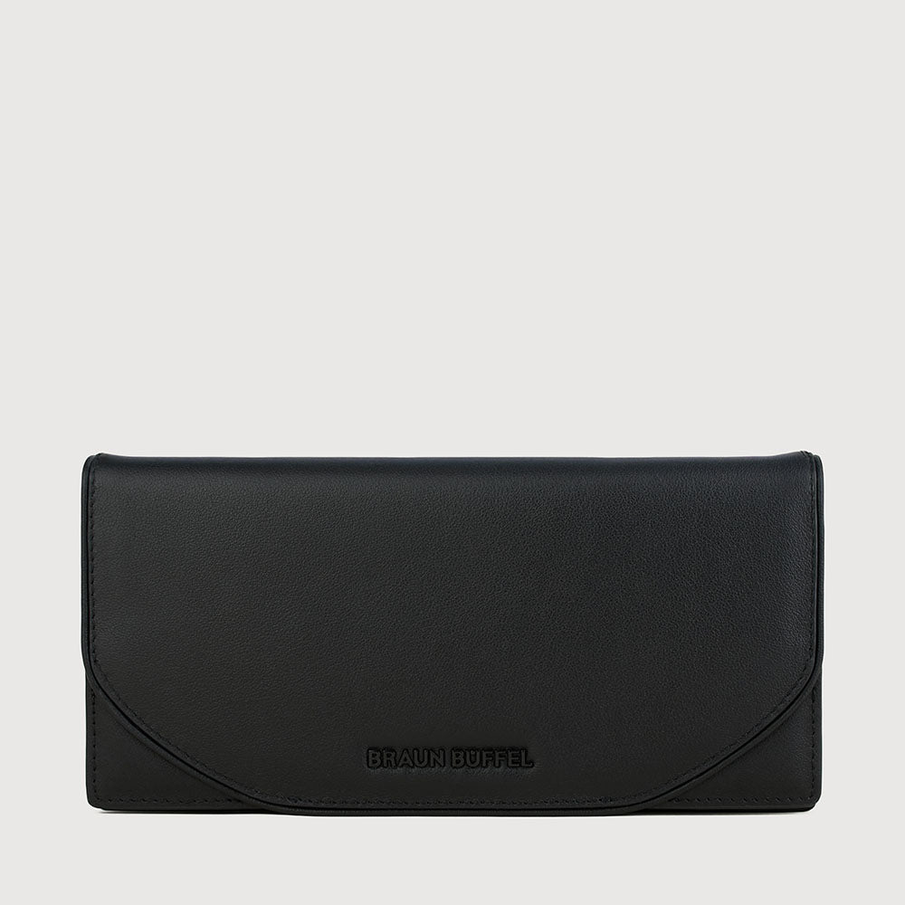 CLAMP BIFOLD LONG WALLET WITH ZIP COMPARTMENT (BOX GUSSET)