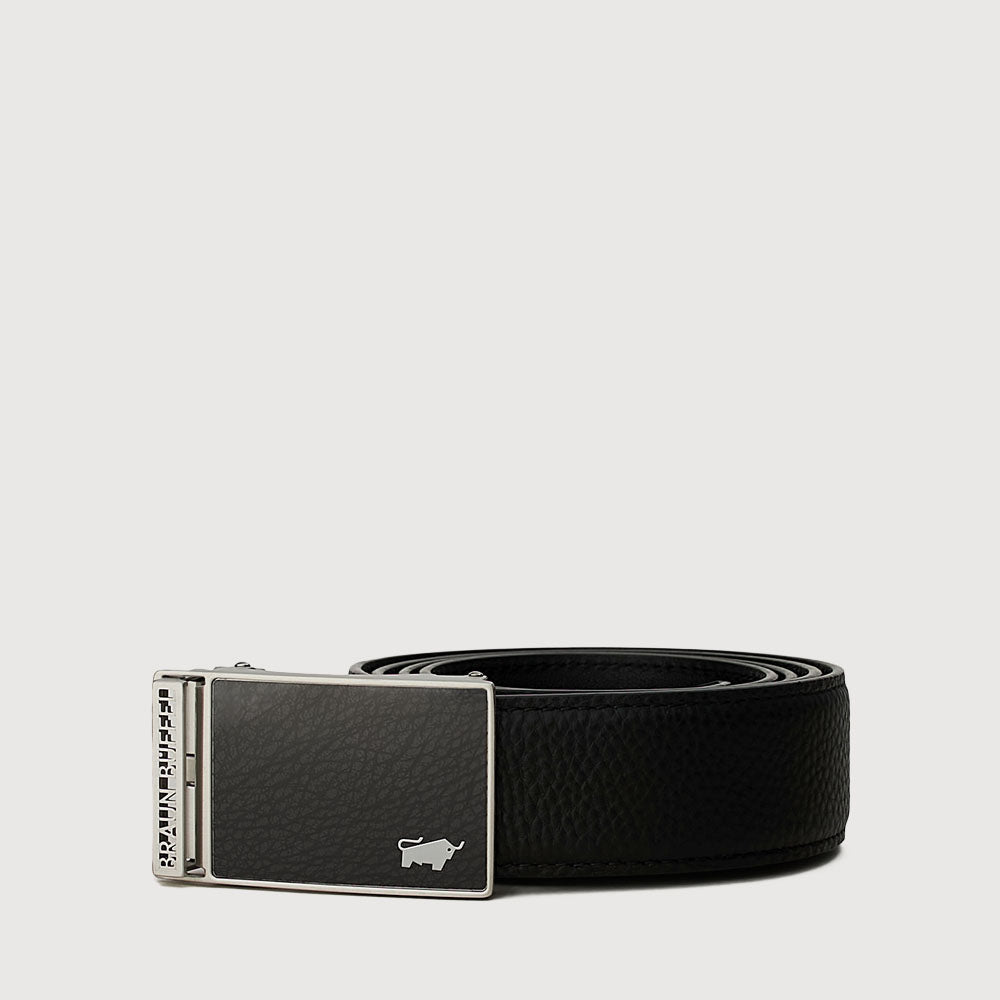 PEBBLE LEATHER BELT WITH SATIN NICKEL AUTO-ALLOY BUCKLE