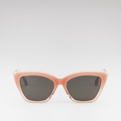 MELIA CAT-EYE FRAME ACETATE SUNGLASSES IN GRADIENT BROWN PINK WITH GREY LENS