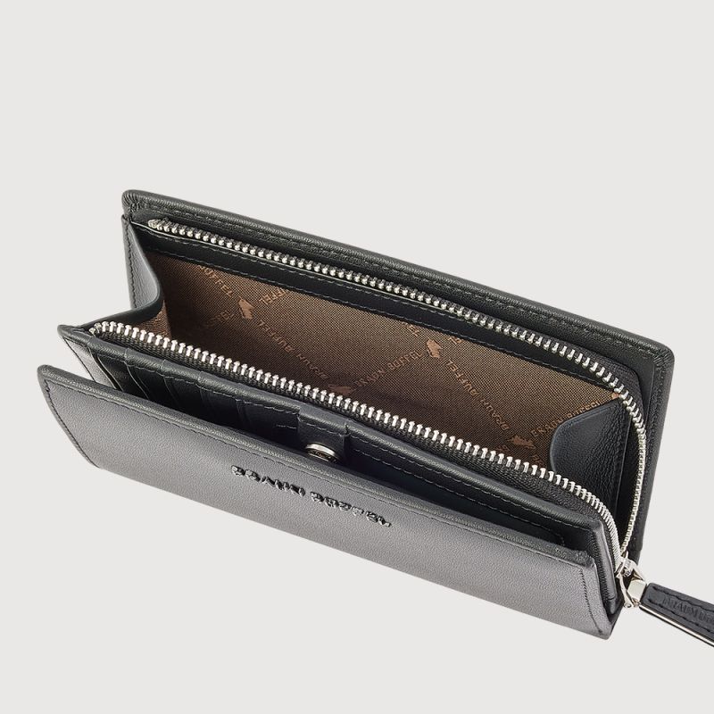 X 2 FOLD 3/4 WALLET WITH EXTERNAL COIN COMPARTMENT