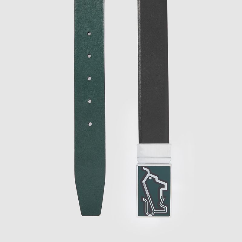 REVERSIBLE NAPPA LEATHER BELT WITH NICKEL IN SATIN FINISH BUCKLE