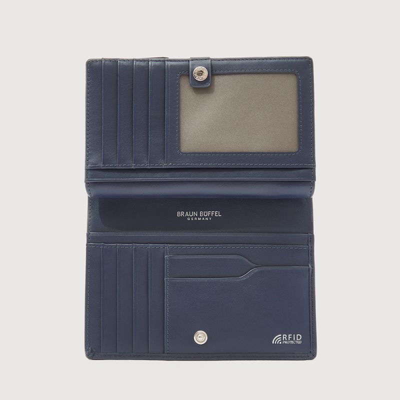 X 2 FOLD 3/4 WALLET WITH EXTERNAL COIN COMPARTMENT