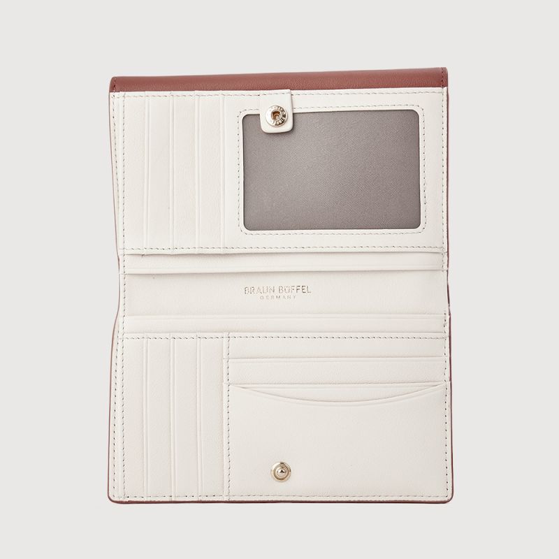 PAN 2 FOLD 3/4 WALLET WITH EXTERNAL COIN COMPARTMENT