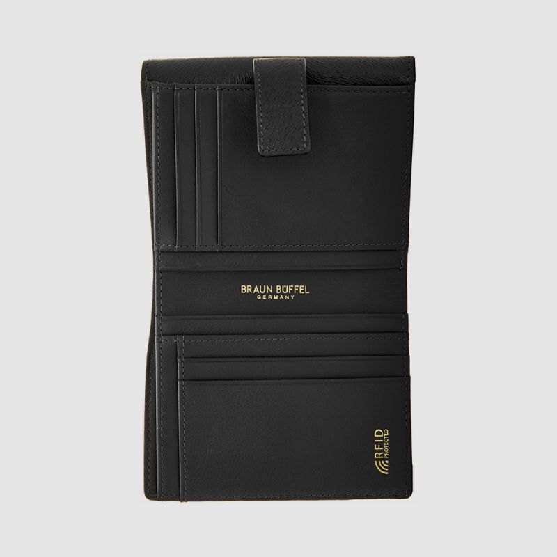 LINUS 2 FOLD SMALL WALLET WITH EXTERIOR COIN COMPARTMENT